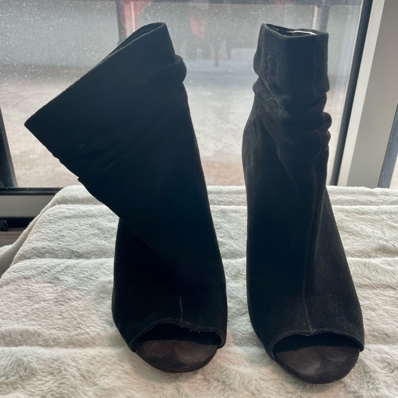 Aldo Suede Peep-toe Booties sz 6.5 - Picture 2 of 7